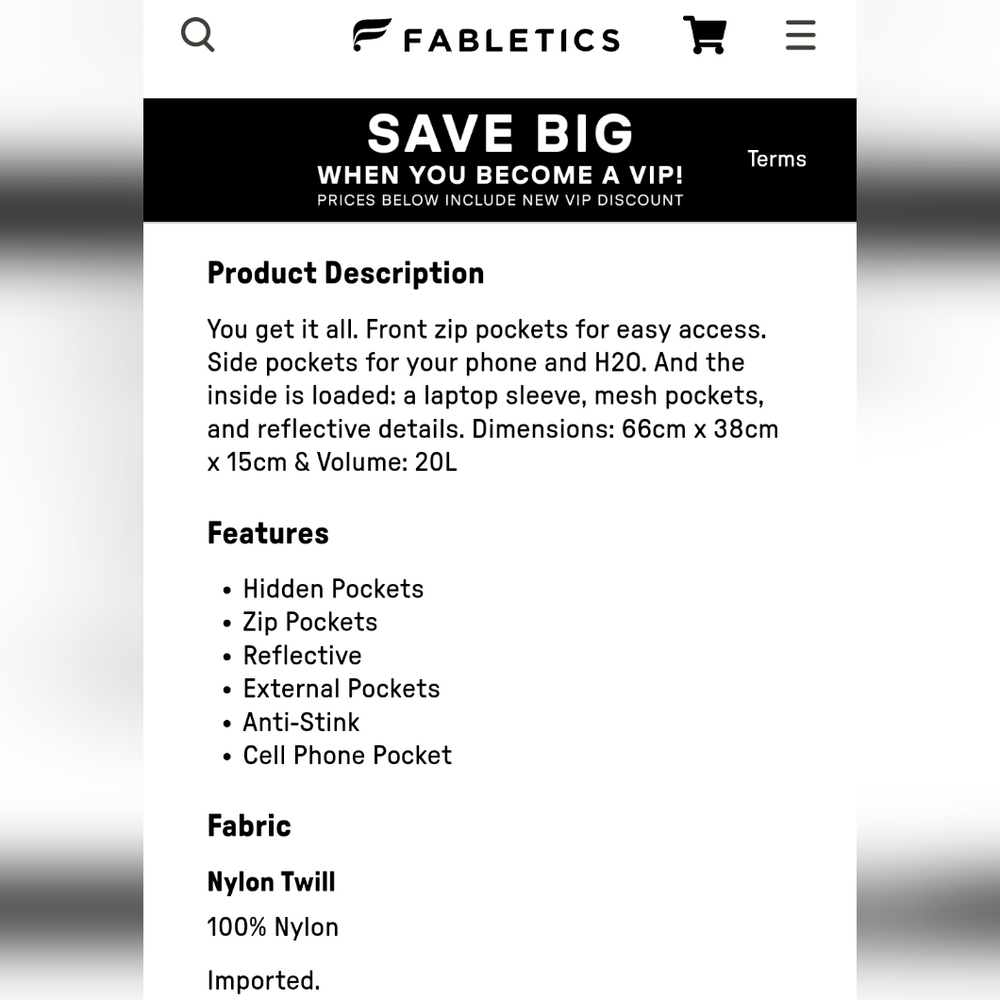 Fabletics Backpack NEW - Picture 13 of 16